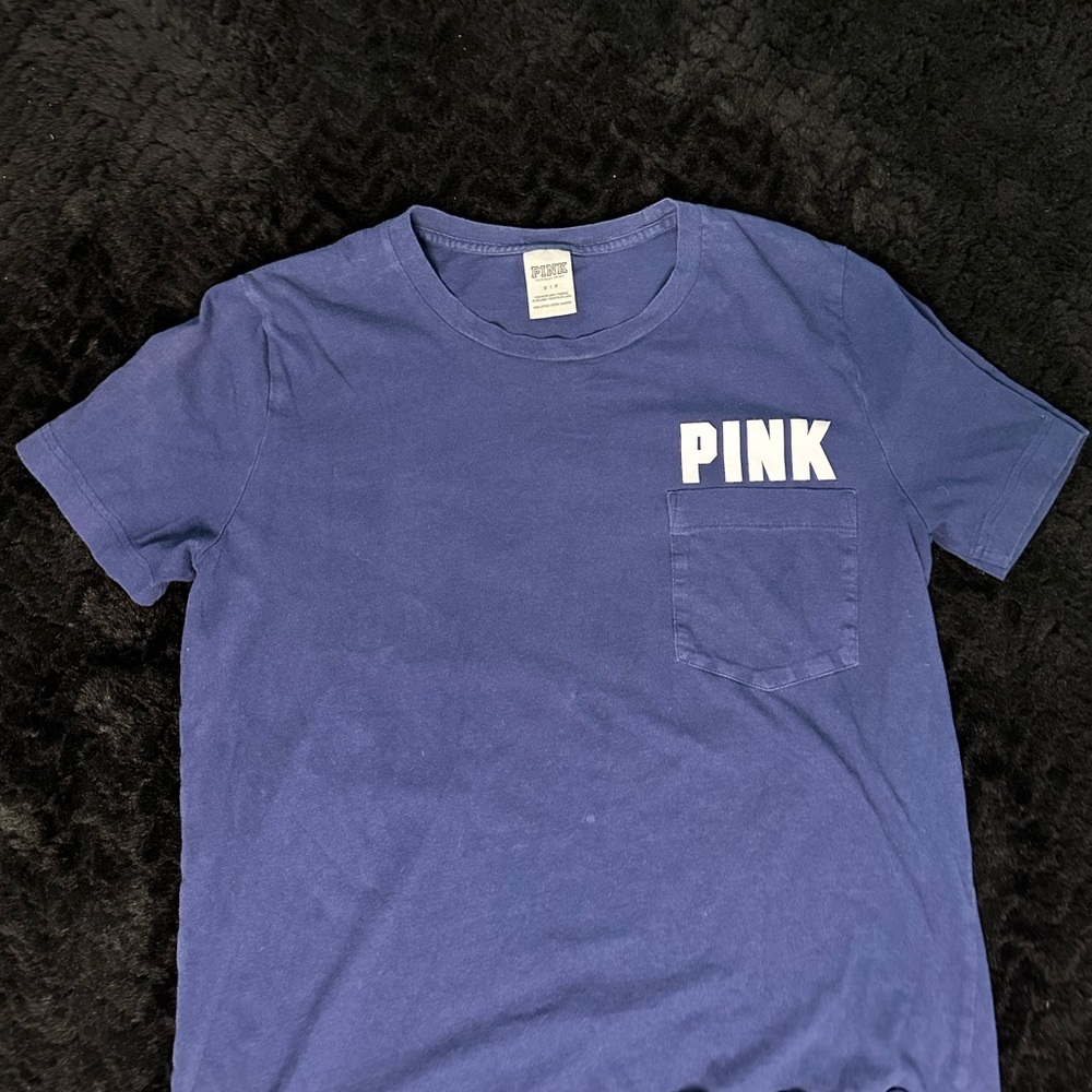PINK Victoria's Secret Blue Short Sleeve Tee